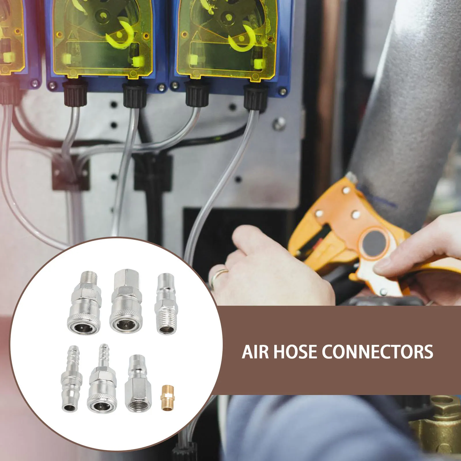 

25Pcs Durable Trachea Connectors Quick-Connect Fittings Metal Material Stable Performance Practical Accessories