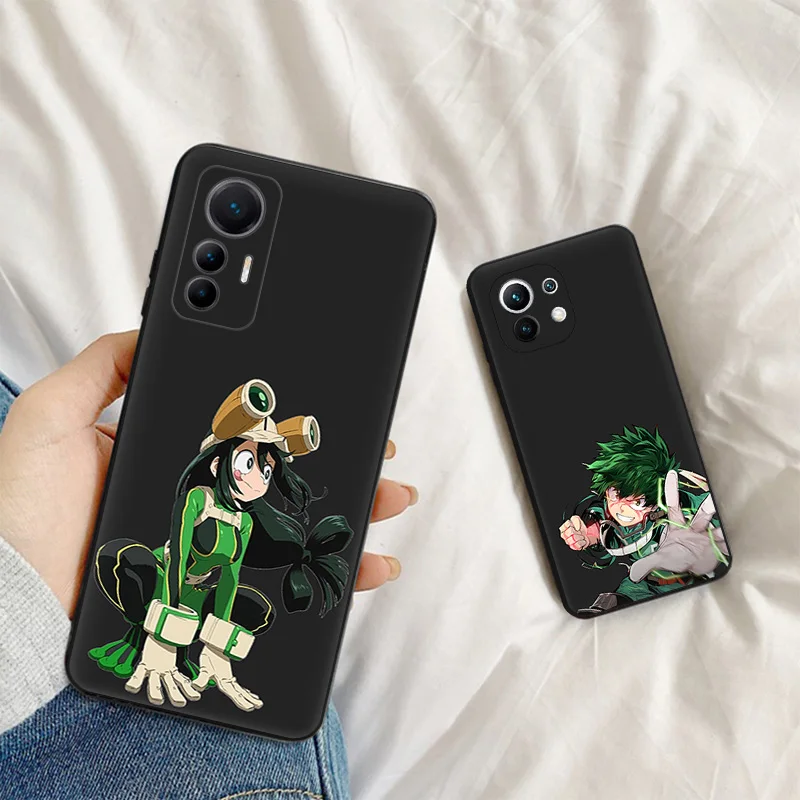 Soft Case for Redmi Note13 Pro 5G Note12 13C Xiaomi 13 Pro 12 Lite 12t 12x c My Hero Academia Asui-Tsuyu Black Phone Cases Cover