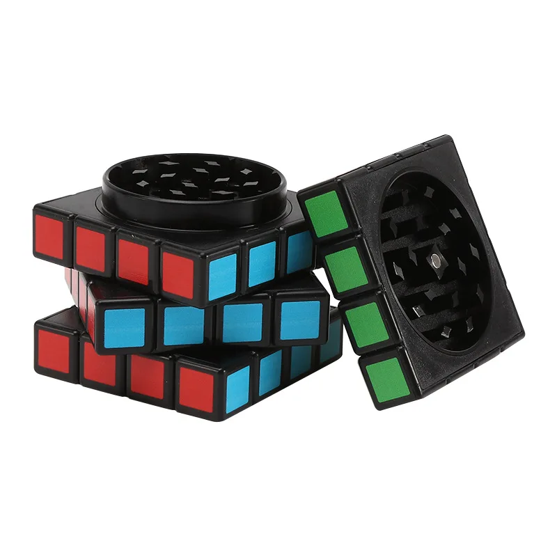 58mm tobacco creative Rubik's Cube four-layer zinc alloy color grinder smoke cigarette Herbal Grinder Tobacco Crusher Diameter