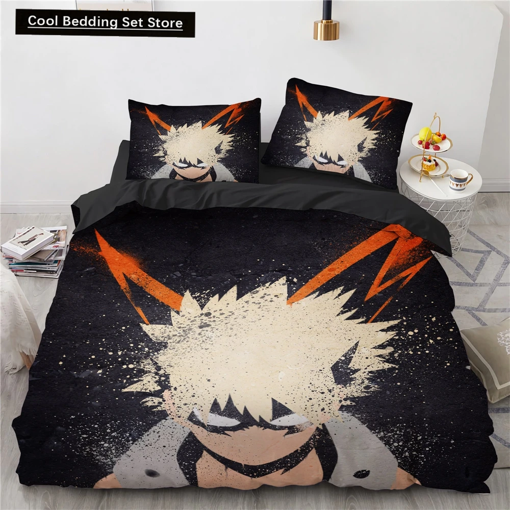 

New Anime My Hero Academy Bedding Set Anime Characters Duvet Cover 3D Cartoon Polyester Quilt Cover Queen King Size Kids Boys