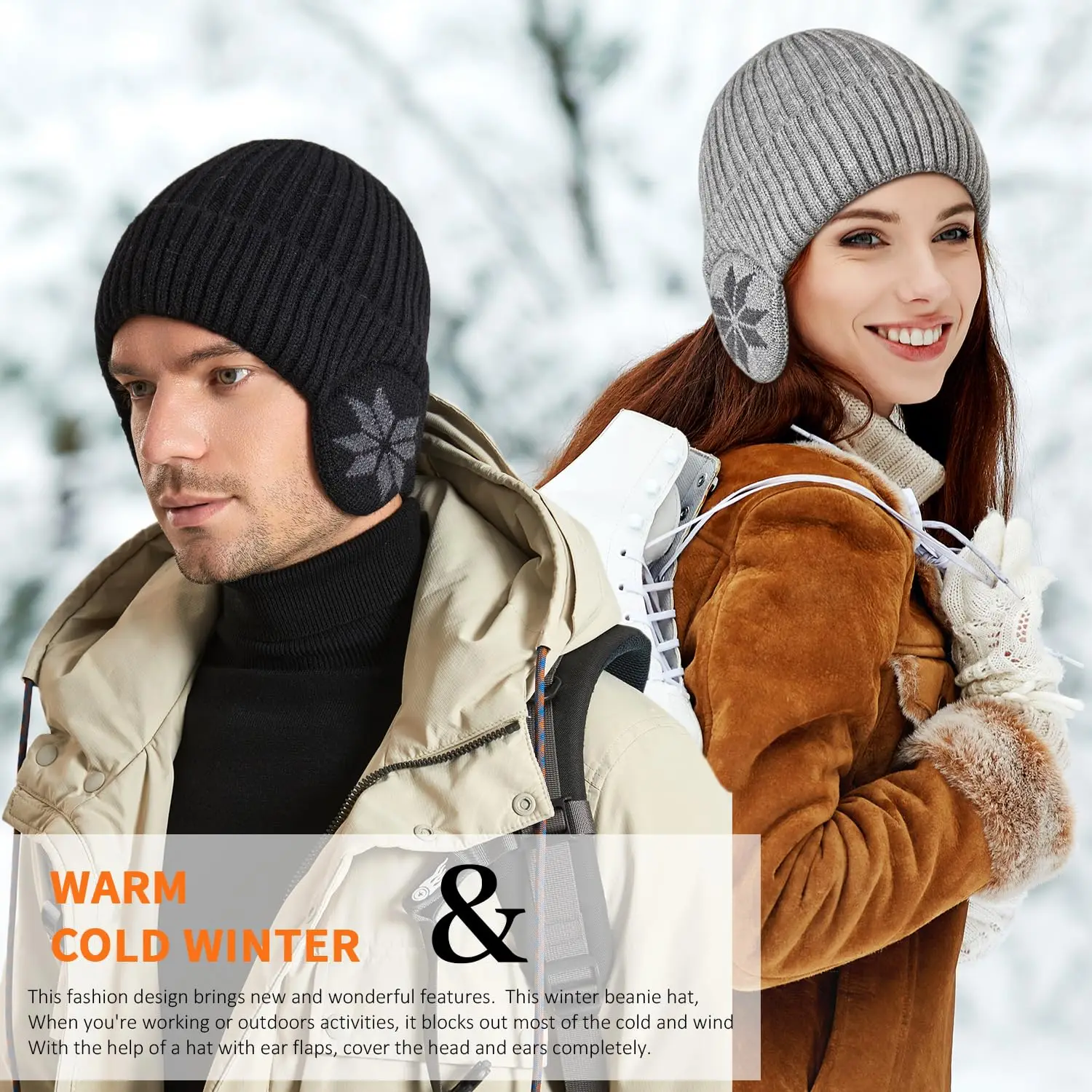 

Unisex Winter Warm Beanie,Man Soft Knit Lazy Slouchy Beanie Hats For Man Women,Men Ear Protector Knitting Cap Riding Helmet