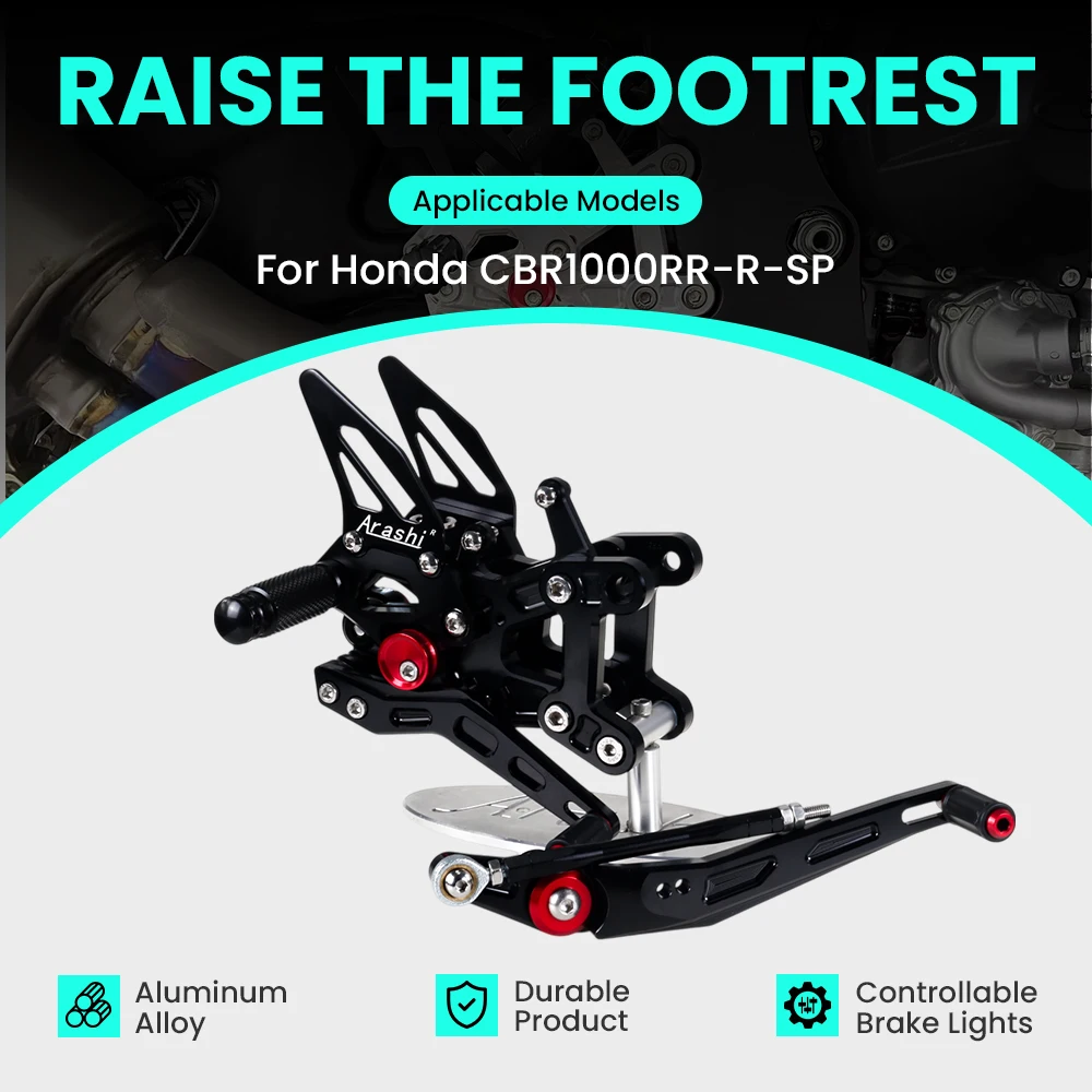 دراجة نارية CNC قابل للتعديل الخلفية مجموعة Rearsets مسند القدمين مسند القدم لهوندا CBR1000RR-R-SP 2021-2025 #1