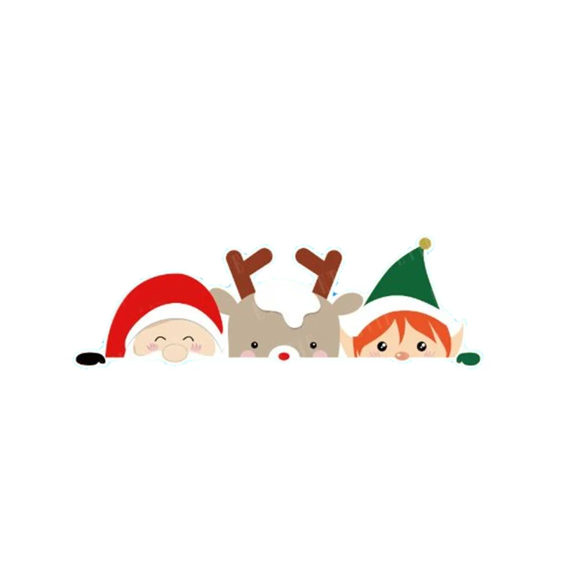 

Автомобильные наклейки на тему Санта-Клауса, водонепроницаемые наклейки на заднее лобовое стекло и кузов, декоративные аксессуары для мотоциклов