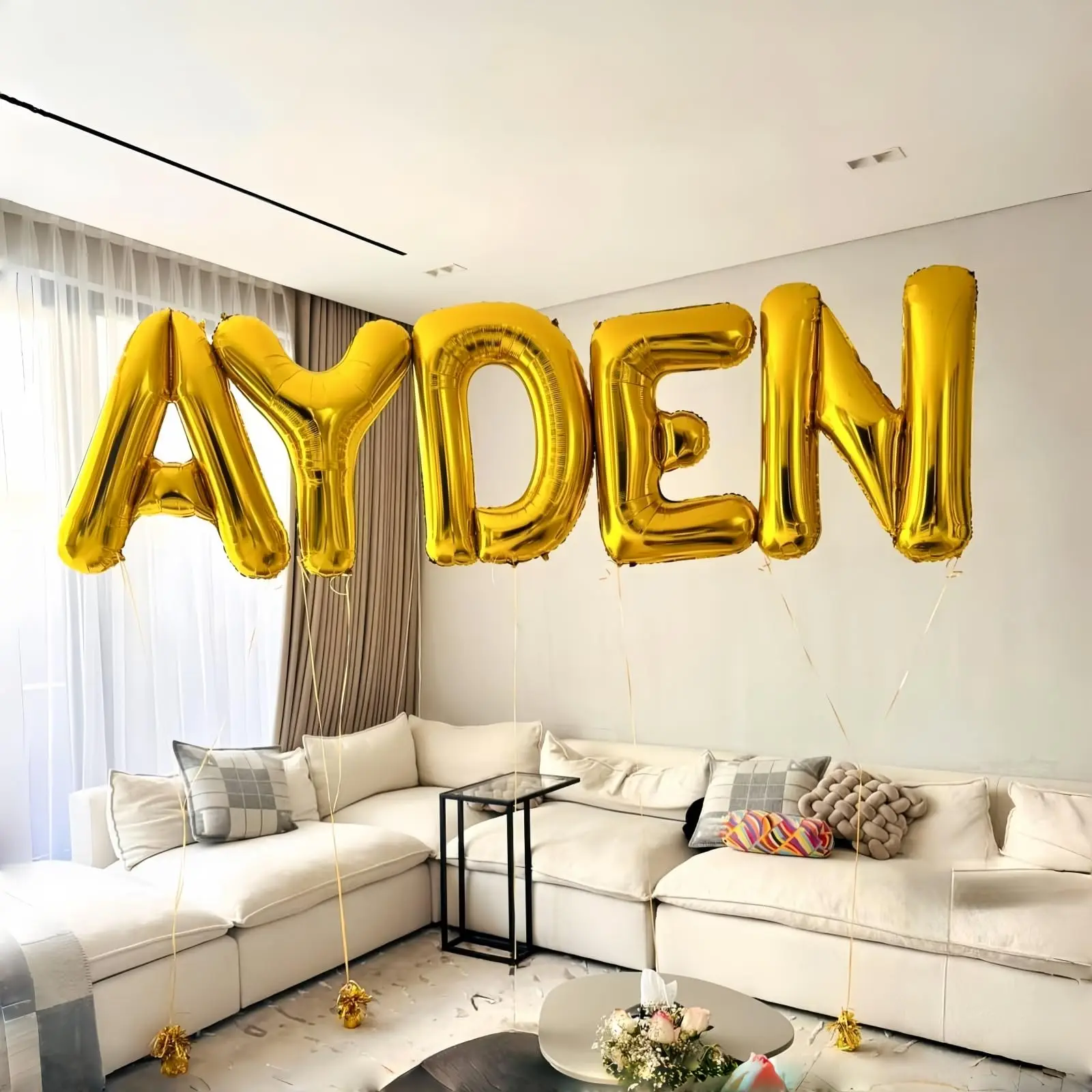 40 Zoll Goldene Große Folien-Helium-Buchstabenballons A-Z für Geburtstag, Jubiläum, Abschlussfeier, Neujahrsparty-Dekoration – Detail 2