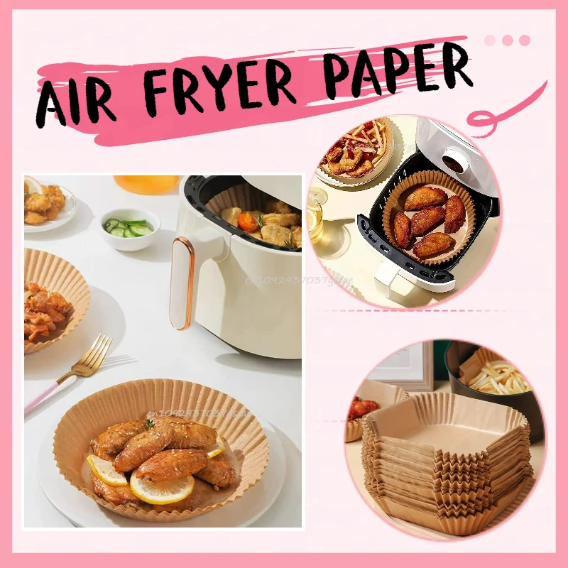 Air Fryer Pappbecher-Kuchenform, spezielles Papier zum Backen von Air Fryer, ölbeständiges, ölabsorbierendes Papier für Haushalts-Backpapier