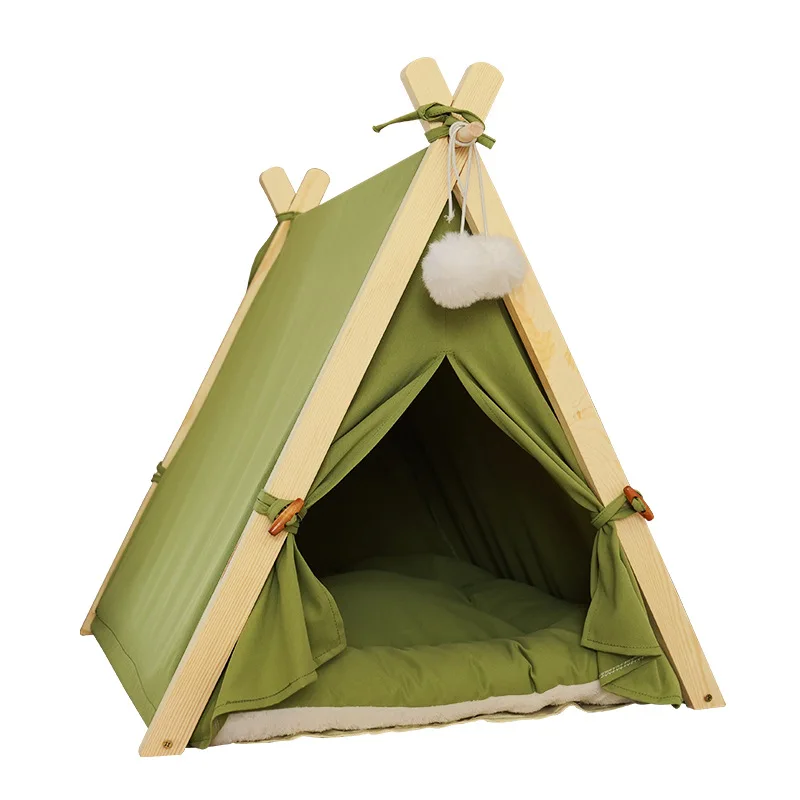 

2022 Pet Tent House Cat Bed Portable Removable Washable Teepee Puppy Cat Indoor Outdoor Tent Pet Cat Supplies Dog Accessories