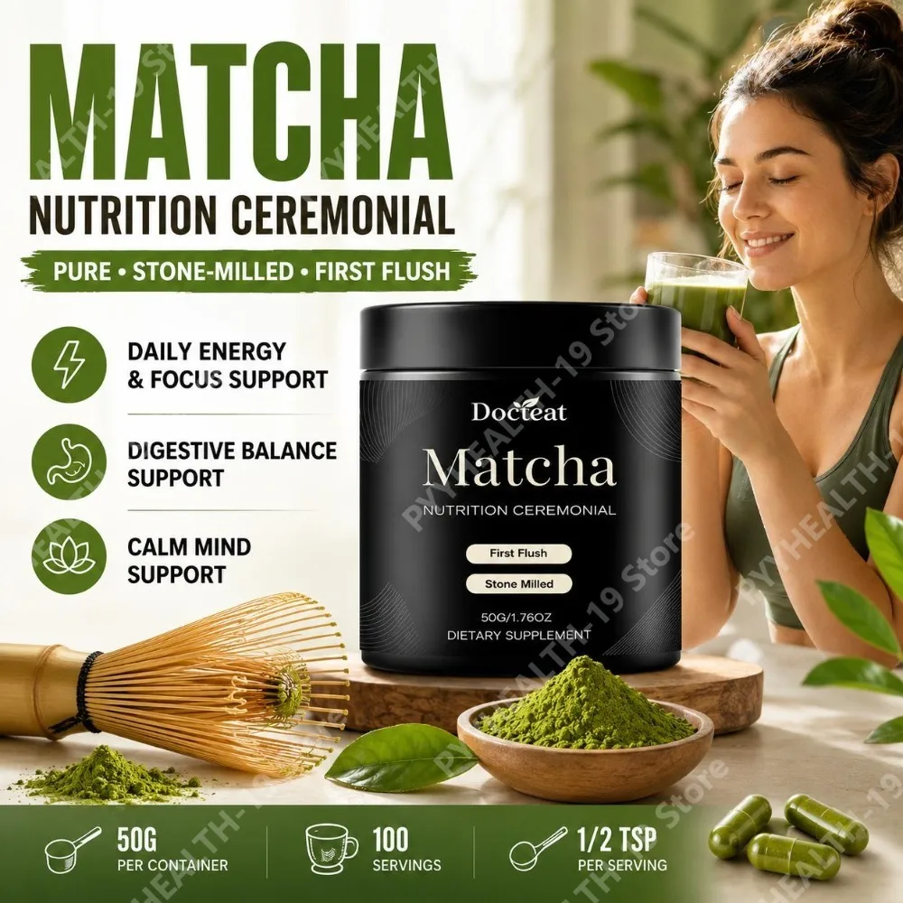 Docteat Matcha Nutrition Ceremonial Powder First Flush Stone Milled For Energy Focus Digestive Balance & Calm Mind Adult 50g