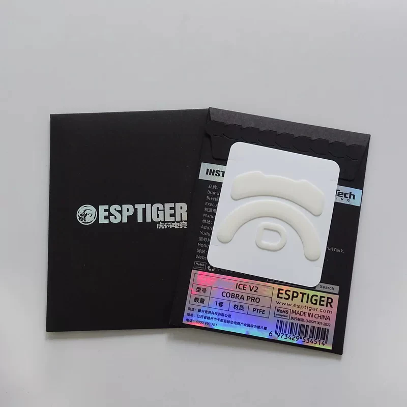 1 Pack Original Esptiger ICE V2 Mouse Skates For RAZER COBRA Pro Mouse White Arc Esports PTFE Speed Smooth Mice Feet Glides