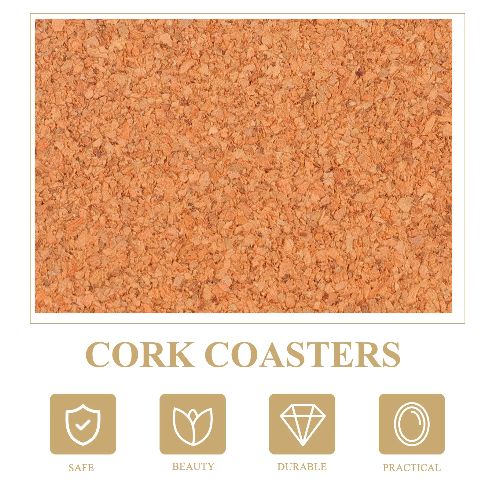 

4pcs Cork Coaster Set Heat Resistant Anti Slip Table Decor Home Accessories Drink Coaster Flowerpot Mat Soft Multifunctional