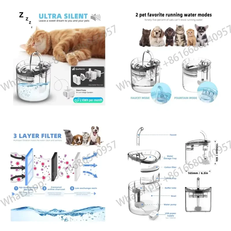 Wholesale Automatic Circulation Pet Water Fountain Pet Water Dispenser with Filter
