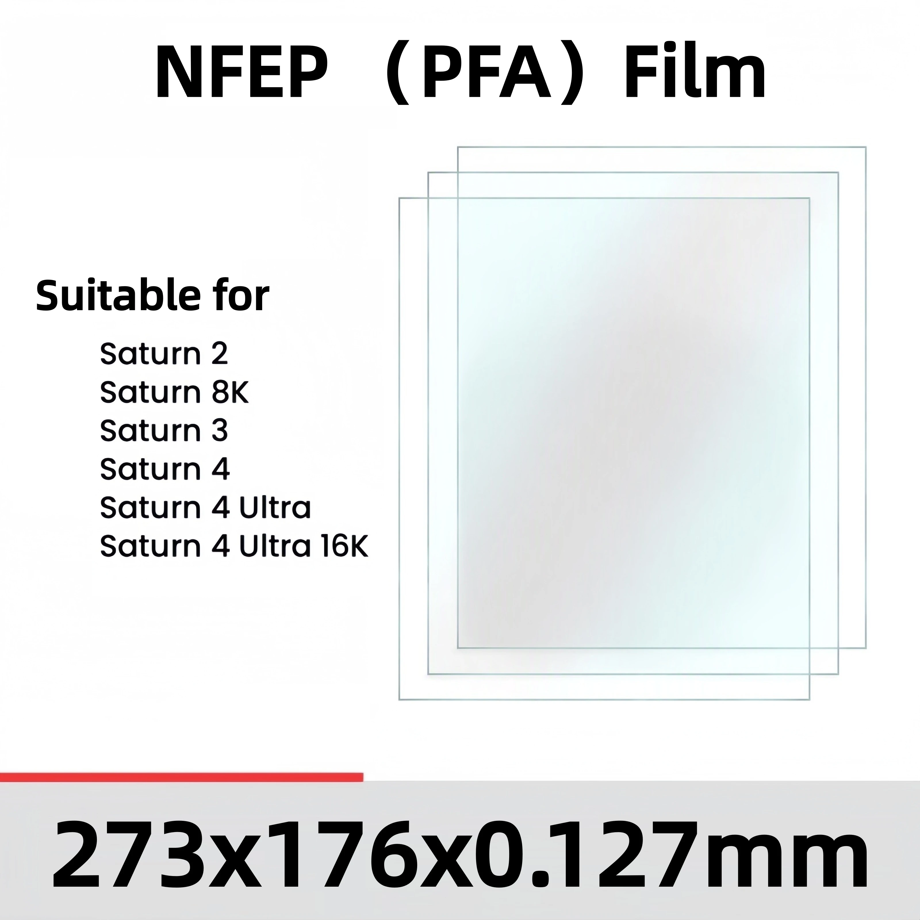 PFA Film NFEP Film 273x176x0.127mm For ELEGOO Saturn 4 Ultra 16K Saturn 3 Ultra Series LCD 3D Printer Release Film