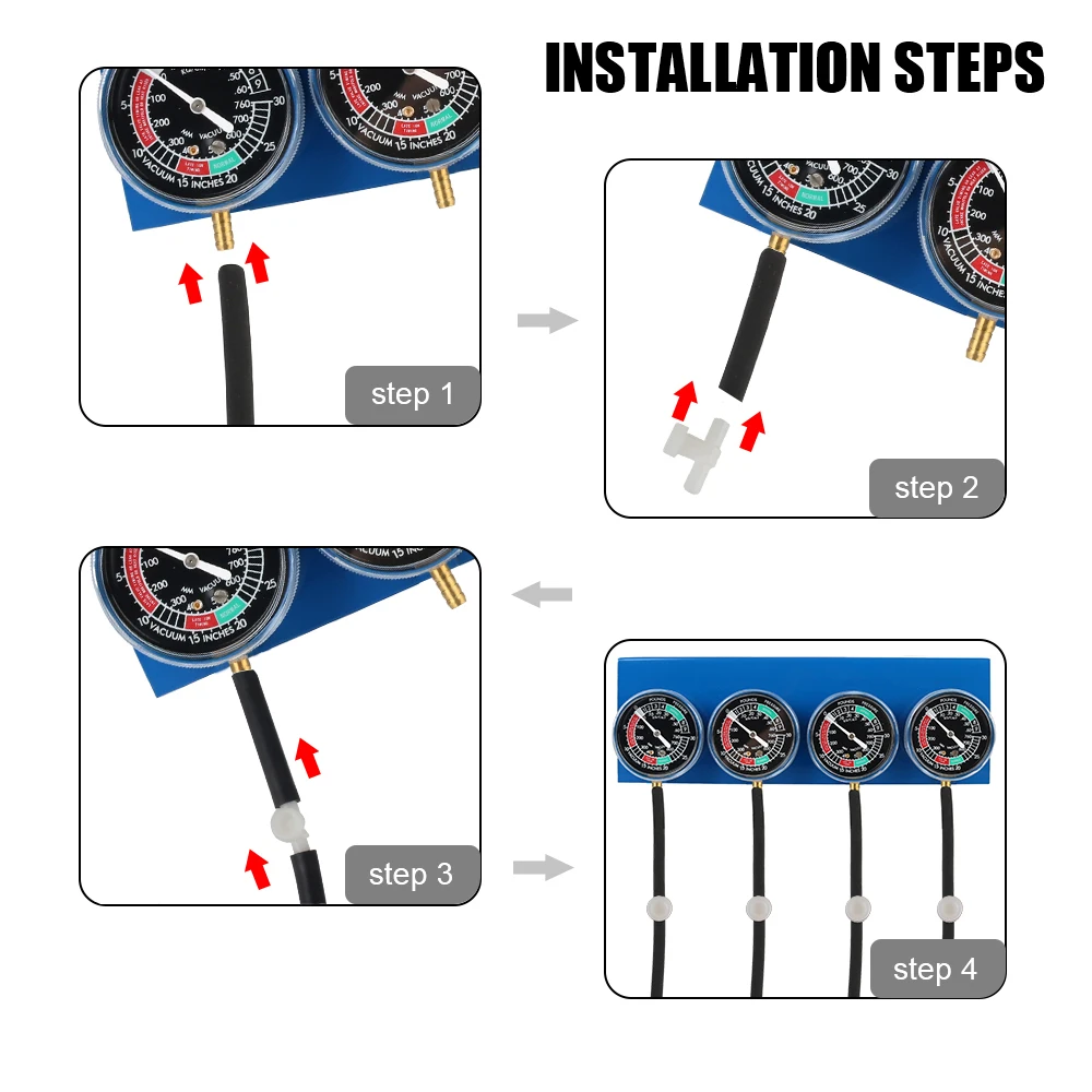 Motorcycle Tester Carburetor Carb Synchronizer Kit for 2/4 Cylinder Ignition Balancer Test Gauges Set Motorbike Diagnostic Tools