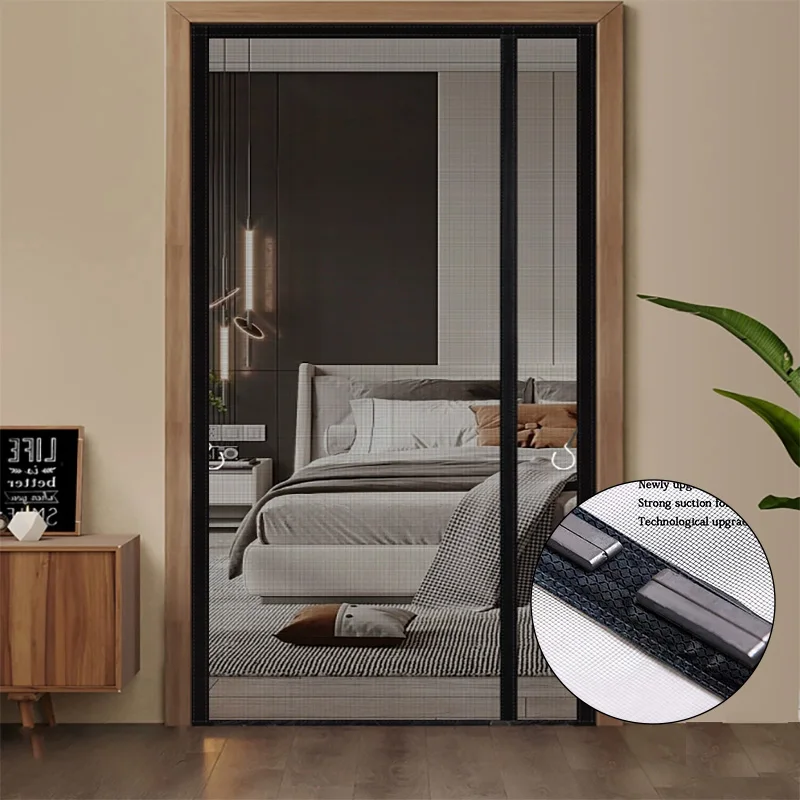 

Самоклеящаяся магнитная дверная занавеска с боковым отверстием, дверная защита от лета и насекомых, невидимая сетка с автоматическим закрыванием