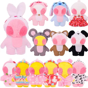 Eend Kleding 30cm Lalafanfan Leuke Dieren Set Mode Trui Badjas Origineel Ontwerp Mini Knuffel Kleding Accessoires Cadeau