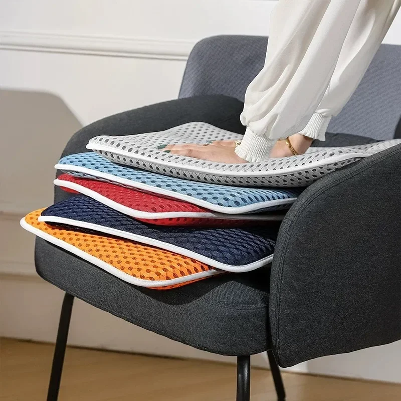 Breathable 4D air fiber seat cushion office sedentary driving washable