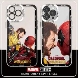 Marvel Deadpool And Wolverine Cover Phone Case for iPhone13 Pro Max SE 8 7 Plus XR 14 15 Pro Max 11 12 Mini XS Max Clear Soft