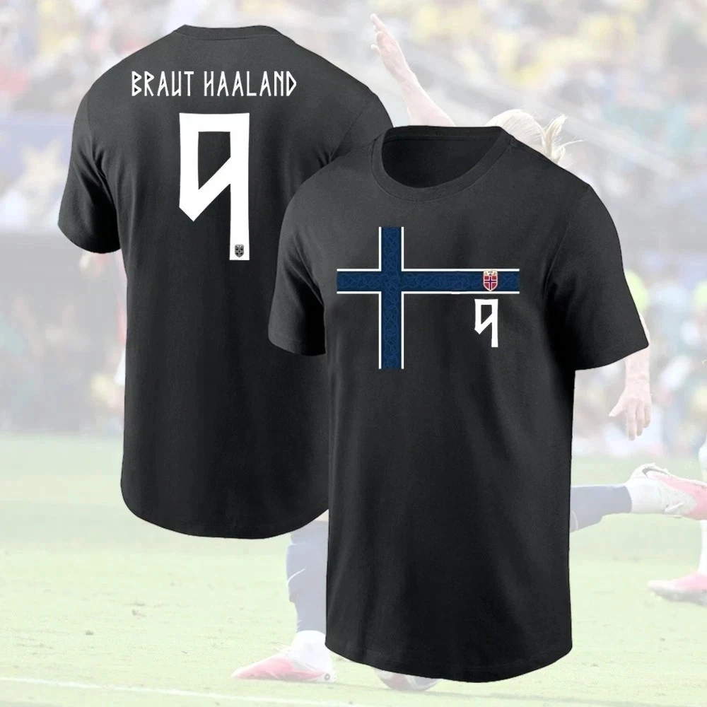 Haaland #9 Shirt Norway 2026 Soccer Team Player Name & Number T-Shirt 2026 Summer Men Women Cotton Y2K T-shirt Streetwear
