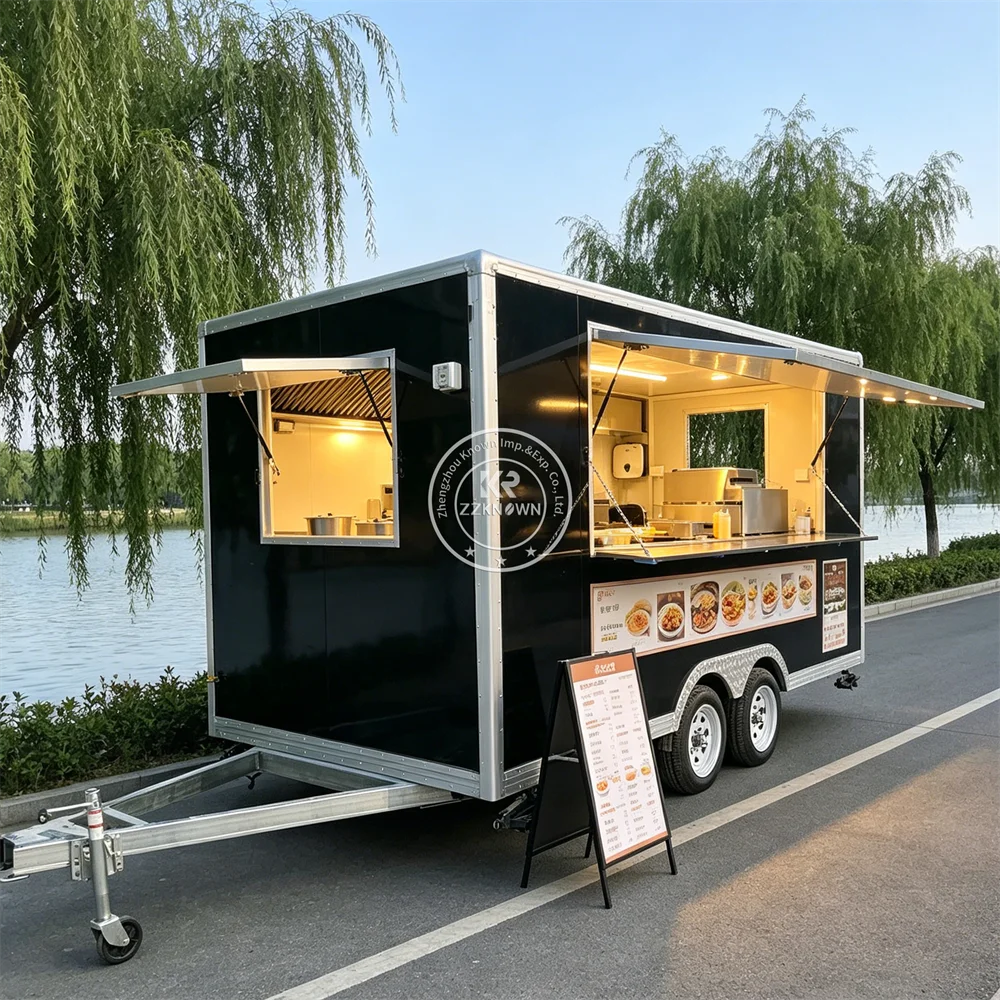 

Portable Food Truck Bubble Tea Smoothie Coffee Trailer Commercial Catering Truck Concession Street Fast Food Trailer For Sale