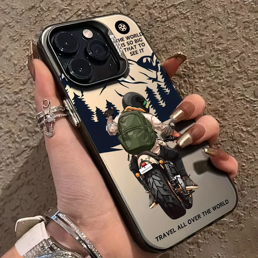 Casing Ponsel Bertema Sepeda Motor Trendi untuk Casing Samsung S24 FE Sampul Galaxy S25 S23 Ultra S21 Plus S22 A56 A36 A55 A35 A54 A52S