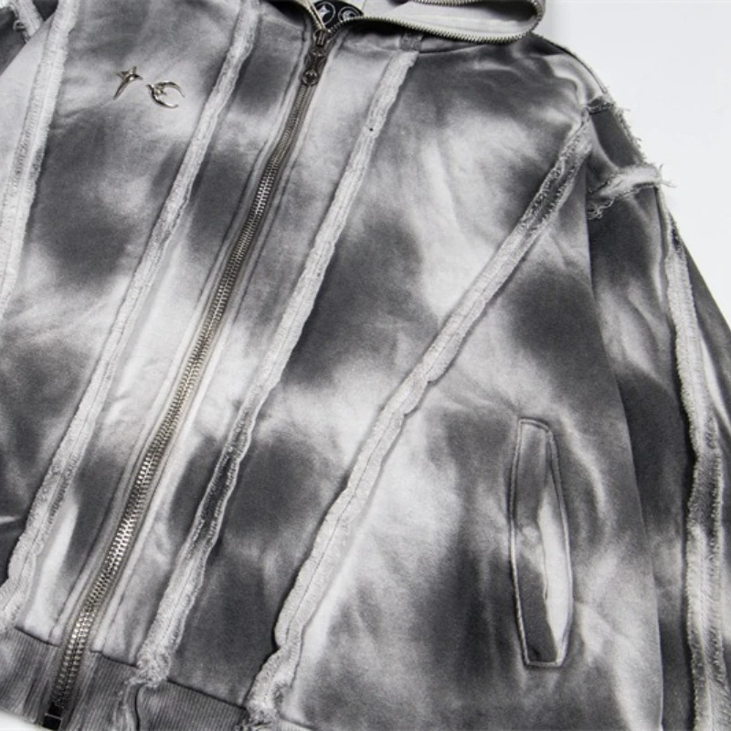 سترة بغطاء للرأس من Thug Club 2026 جديدة على طراز أرض القفار مغسولة بلمسة نهائية مريحة من الصوف بسحاب عصرية #6