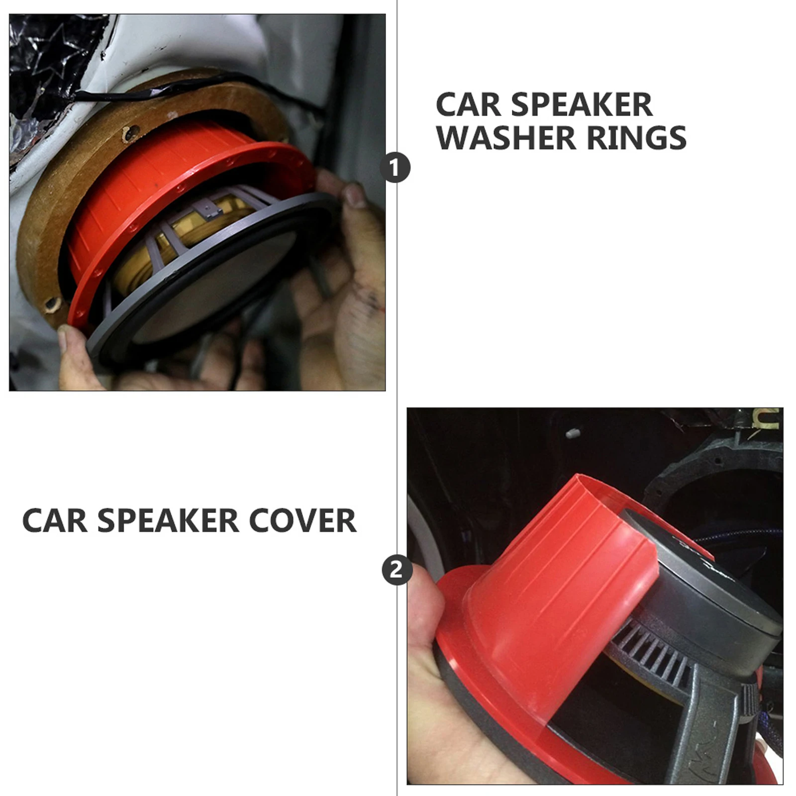 

2Pcs Car Audio Speaker Waterproof Cover Durable ABS Material Protection Pad Wear Resistant Suitable for 65 Inch