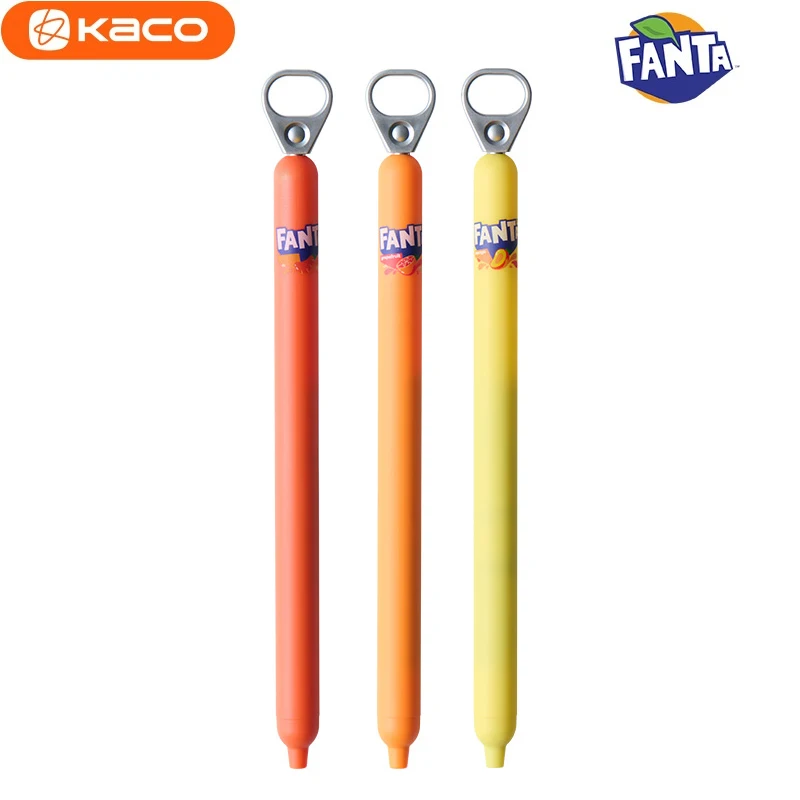 قلم جل سبرينت إصدار محدود من KACO x Fanta، 0.5 مم لتخفيف التوتر سريع الجفاف وسلس للكتابة على شكل ST للوازم المكتبية المدرسية