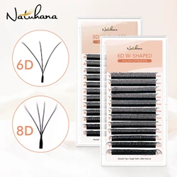 NATUHANA 3D 4D WW  Shaped Eyelash extensions 0.07mm C D L LU Curl Premade Fans Faux Mink Volume Lashes Korean Make Up Tool