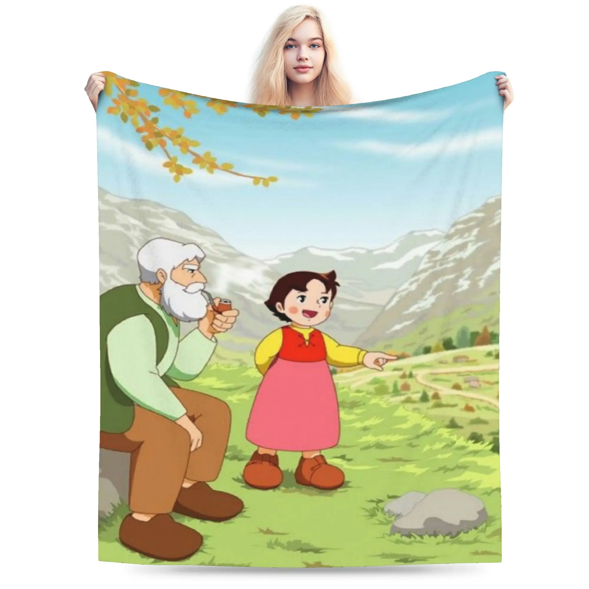 هايدي، بطانيات فتاة جبال الألب، خفيفة الوزن، رقيقة من الصوف، هدايا مريحة، رمي البطانيات، المفرش #1