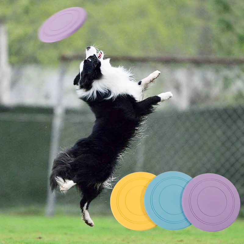 

Dogs Flying Disc Training Interactive Puppy Flyer Lightweight Soft Floating Saucer for Small Medium Outdoor Sport Training Toys