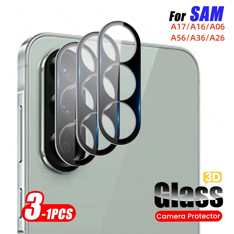 ثلاثية الأبعاد منحني عدسة الكاميرا حامي لسامسونج A56 A17 A55 A16 A07 A54 A53 A26 A36 S25 S24 الترا S23 FE الخلفية عدسة الزجاج المقسى