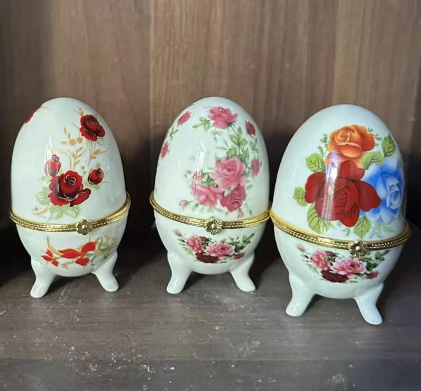 

Qingmos Multicolor China Ceramics 70*100mm Egg Multi Purpose Box for Jewelry Displays with Jewelry Box Gift Porcelain Box box24