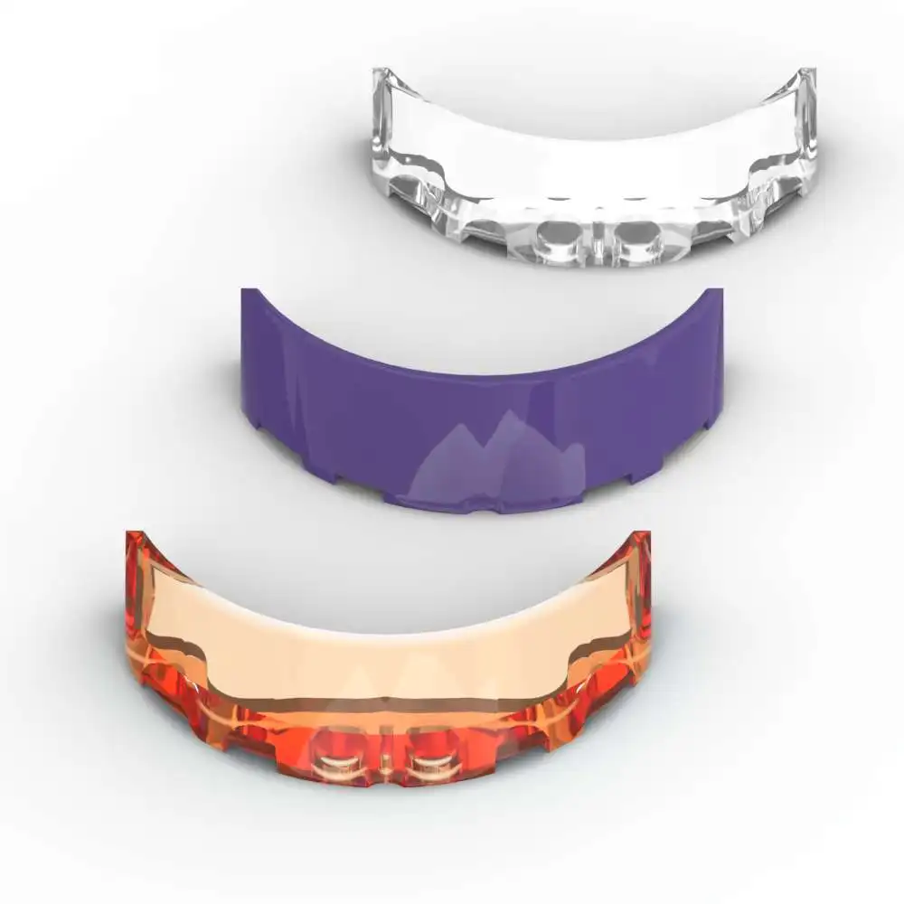 Moc 10 pçs 62360 janela de vidro tijolo pára-brisas 3x6x1 curvo empilhamento substituível bloco de construção brinquedos adultos meninos presentes do feriado