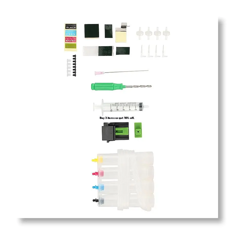 ✱Inkjet Printer Continuous Ink Supply System Universal Color Ciss DIY Kit Accessory Cartridge Replacement for HP