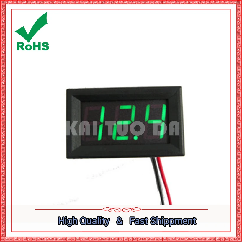 Second Line DC Voltage Meter Head 0.56 Inch LED Digital Voltmeter DC4.5V-30.0V Reverse Polarity Protection