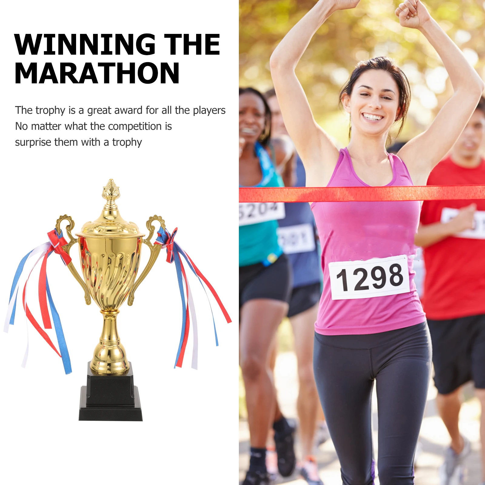 

1pc Metal Trophy 29Cm Award Black Base Sports Competition Prize Party Favor Classroom Event Honor Souvenir