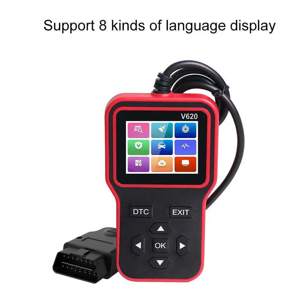 V620 For OBD2 For Scanner Engine Fault Code Read Voltage Data Stream Tool For CAN For OBDII Car Diagnostic Device Auto Repair