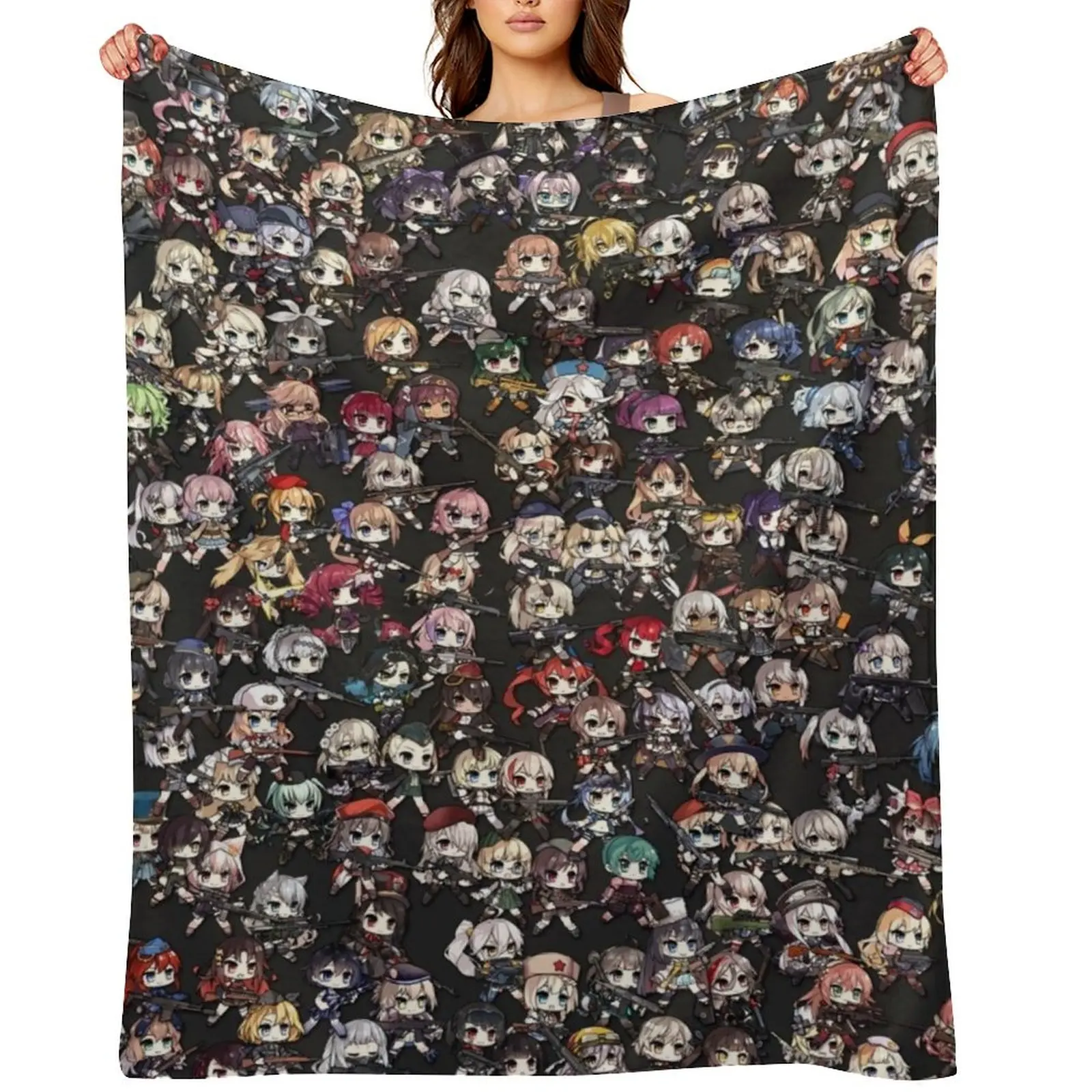 

Girls Frontline Chibi Collage Throw Blanket Thins For Sofa Thin for babies Vintage Blankets