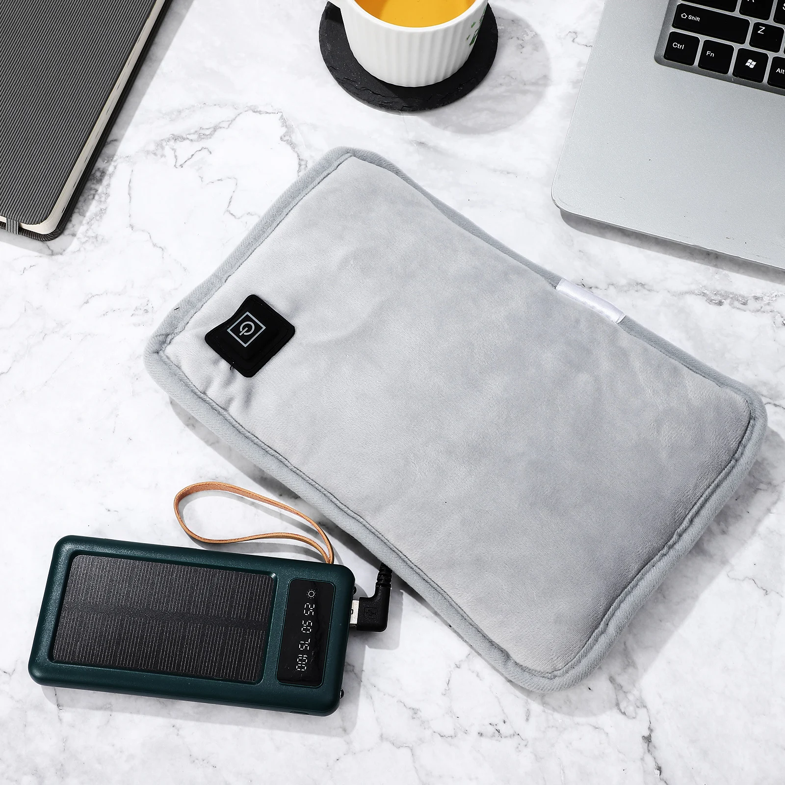 

1 Grey USB Smart Hand Warmer Electric Bag Rechargeable Levels Warm Winter Portable Travel