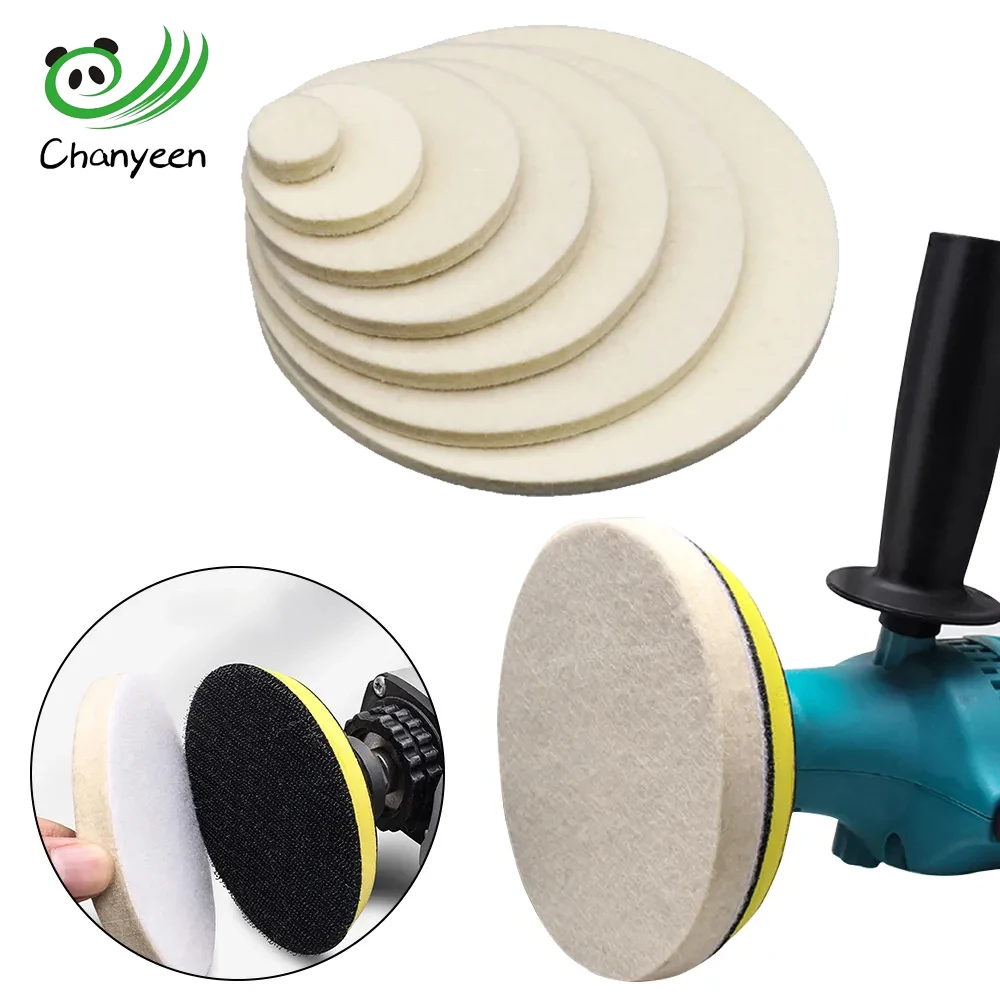 Polishing Pad Wool Felt 75mm 100mm 125mm 150mm 180mm Wheel for M10 M14 Glass Stainless Steel Polish Repair Tool Scratches