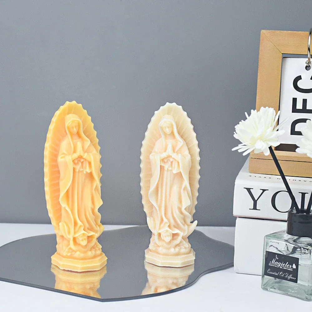 Character Statue Silicone Candle Mold DIY The Virgin Mary Goddess Gypsum Mould wax Ornament Aromatherapy Candle Making Tool