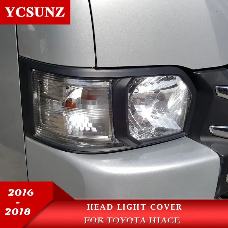 ABS Head Light Cover Accessories For Toyota Hiace Commuter Van 2016 2017 2018 Car Exterior Parts Ycsunz