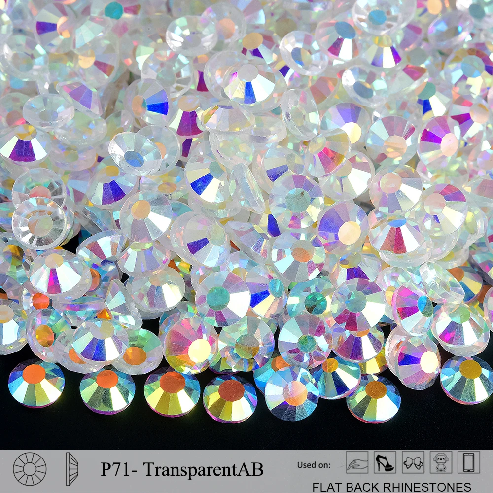 Oleeya P71-P94 SS3-SS30 Kristall Nicht-Hotfix Silber Flache Edelsteine Dekorationen DIY Glitzersteine Strass für Handarbeiten – Detail 7