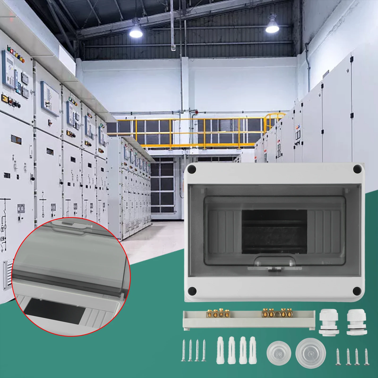 

Cable Protection IP Outdoor Waterproof Distribution Box Sub Distribution ABS Fuse Box Mounting Row Waterproof Clamps