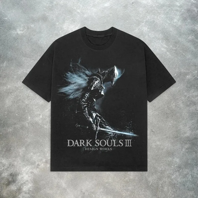 Dark Souls III Design Works Abyss Watcher Graphic T-Shirt Cotton Men Women Streetwear Tee