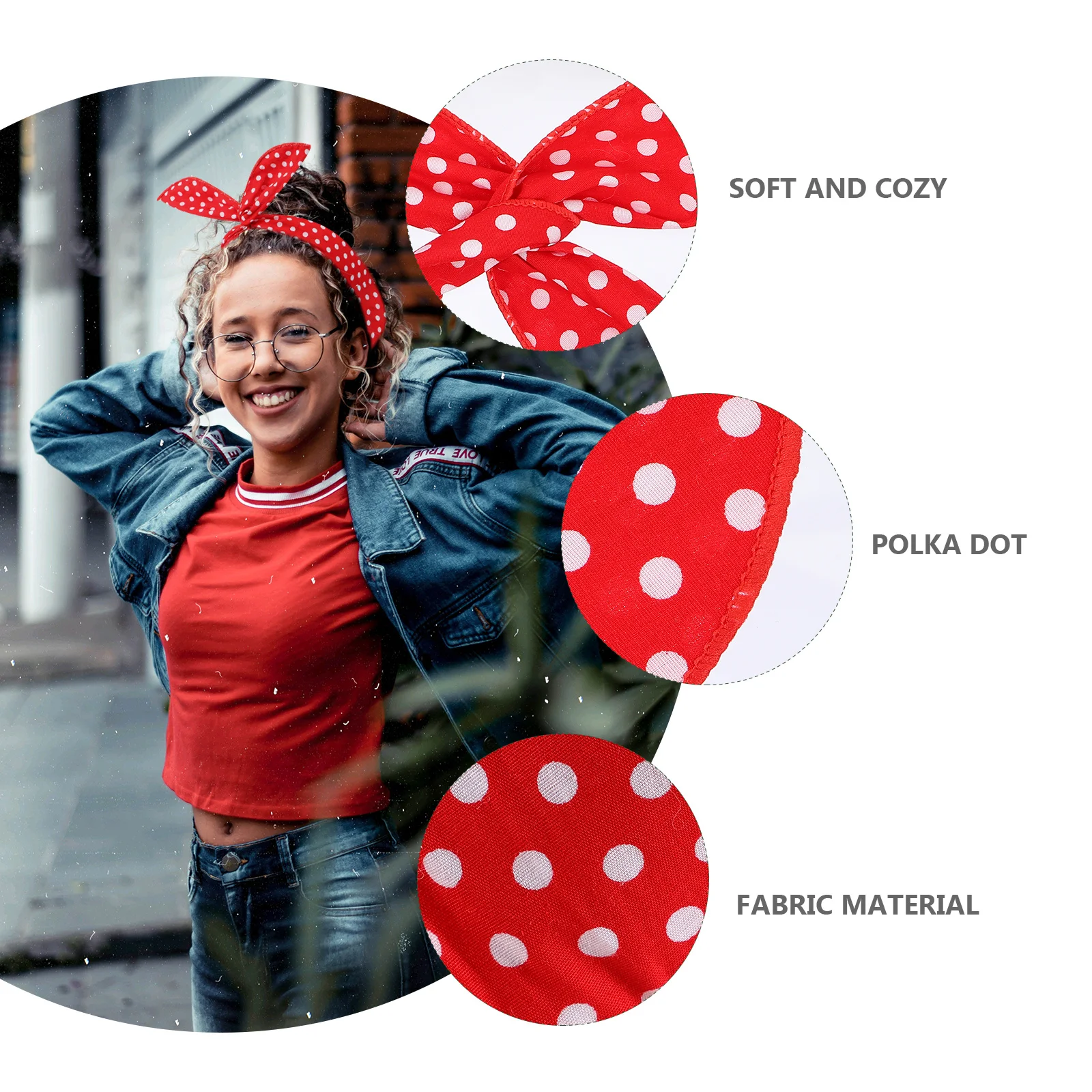 

4Pcs Women Headband Polka Dot Design Elegant Comfortable Hair Hoop for Daily Wear Makeup Photo Props Trendy Hair