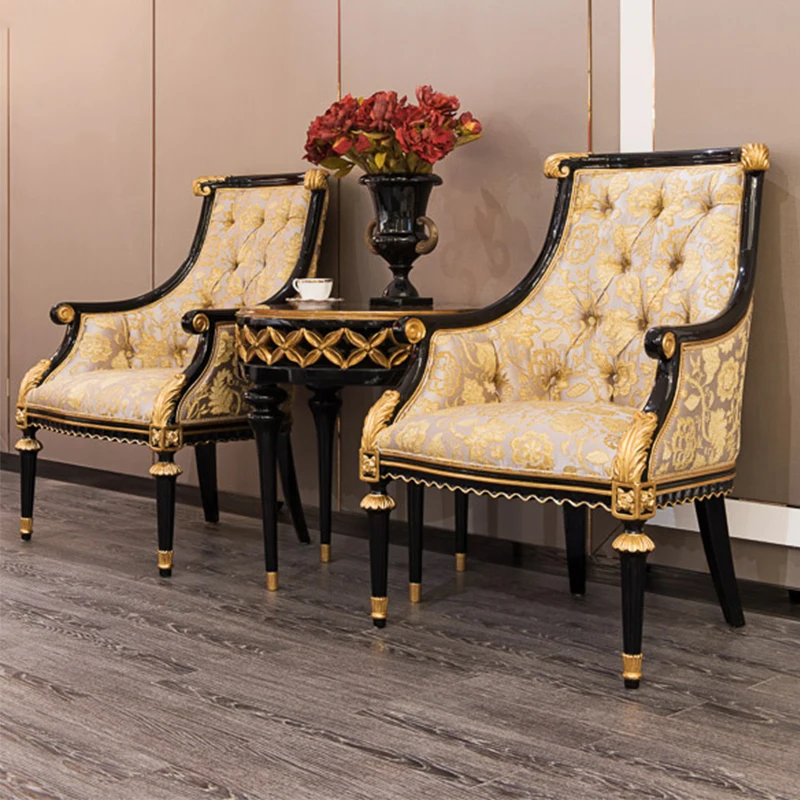 !@Guangdong Luxury Antique Lounge Chairs High Quality Solid Wood Living Room Furniture Thrones Chairs