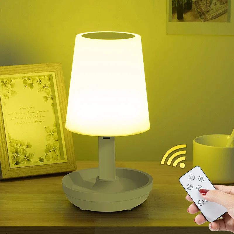 USB Rechargeable Wireless Remote Desk Lamp Multi-functional Bedroom Bedside Lamp Children Students Eye Protection Night Light