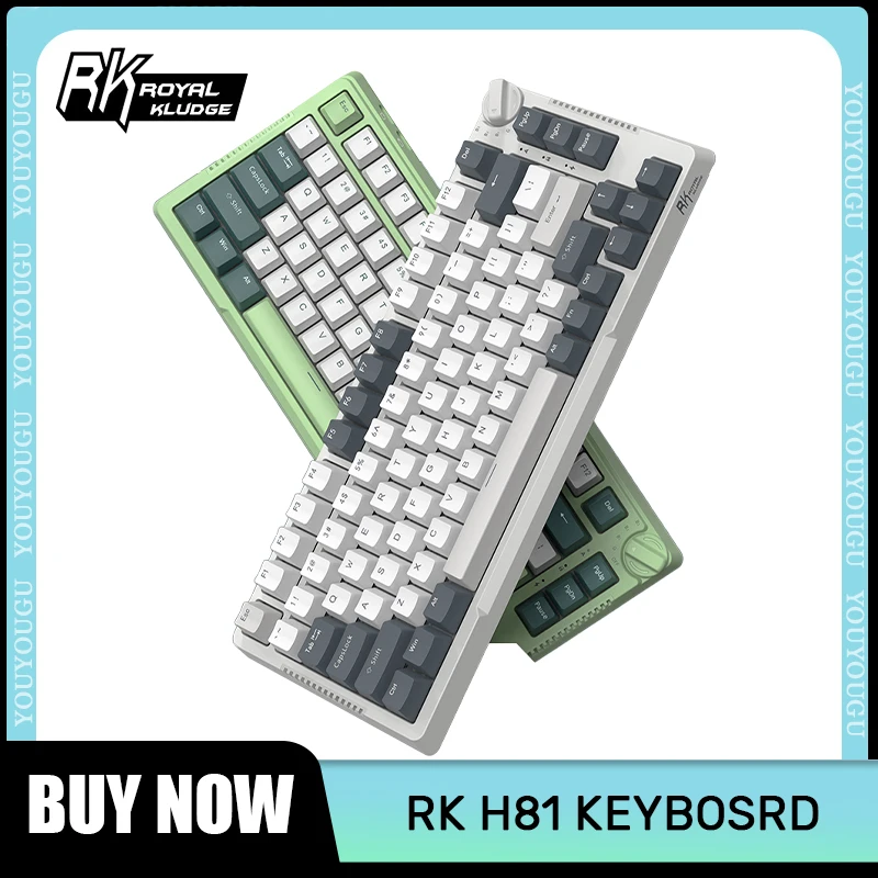 

Rk H81 Mechanical Gaming Keyboard Wireless Bluetooth 3 Mode 75% TTC Switch Hot-Swapping Rgb Gasket Office Custom Gaming Keyboard