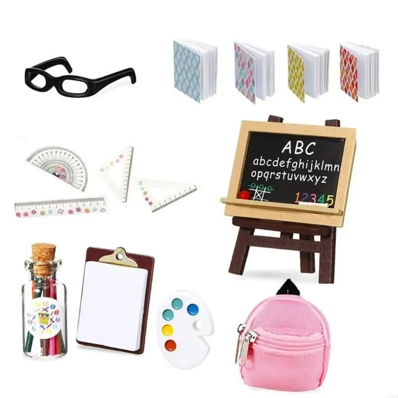 CORB Kreatywne miniaturowe narzędzie edukacyjne z notesem z linijką do wyświetlania scen w domkach dla lalek