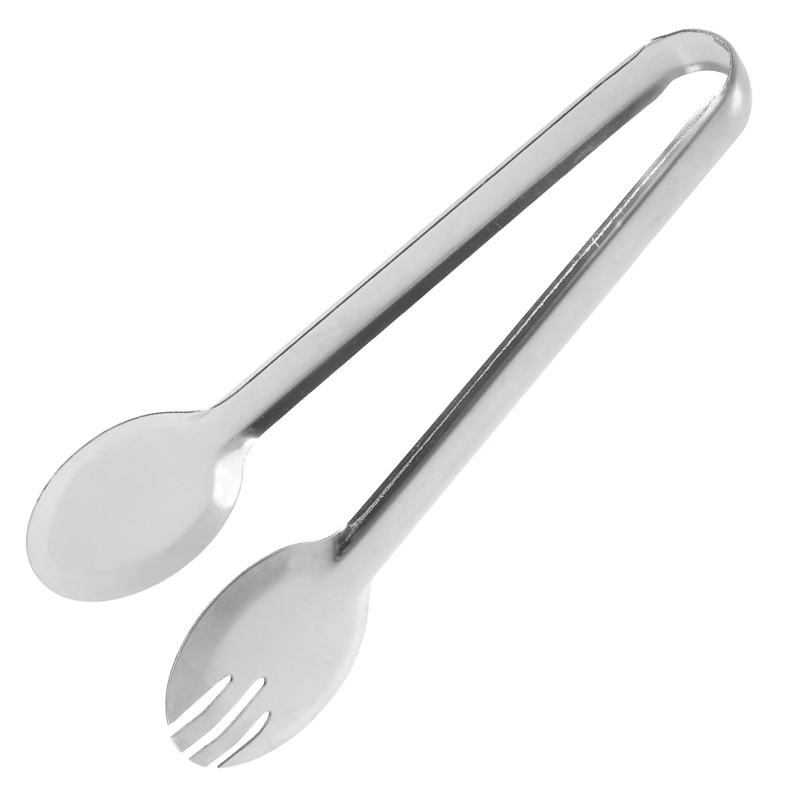 

1pc Single-Tooth Salad Tongs Stainless Steel Food Picking Bread Kitchen Buffet Serving Thick One Piece Design Restaurant